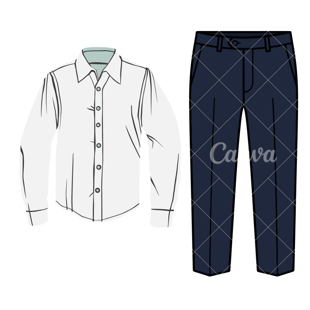Men's White Shirt & Blue Trouser Formal Set